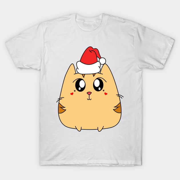 Christmas Cute Kitty Cat T-Shirt by Catifornia